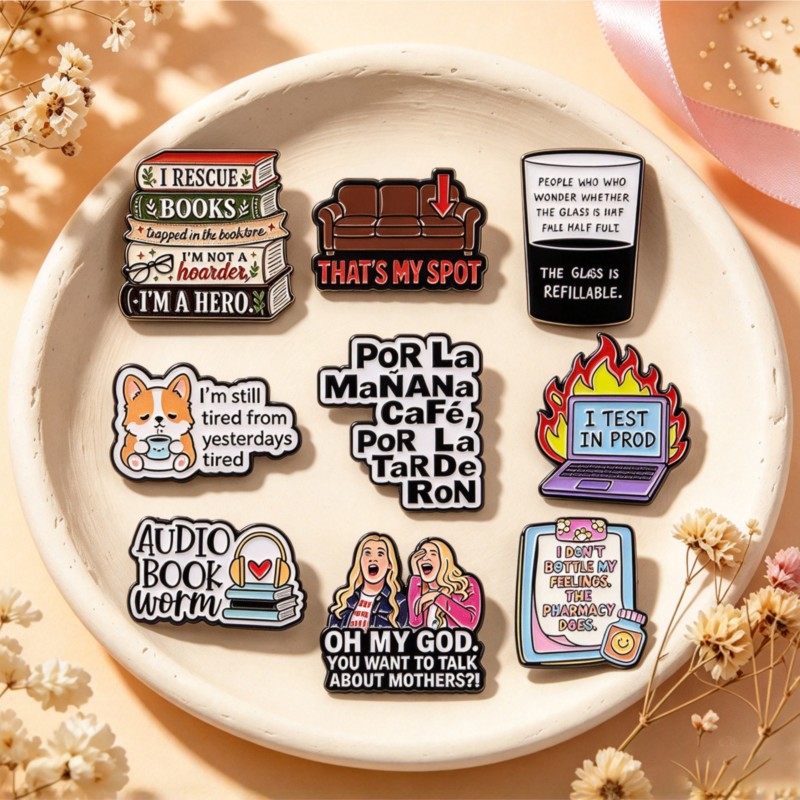 Laptop Original Accessories - Cute Funny Quote Enamel Pins with
