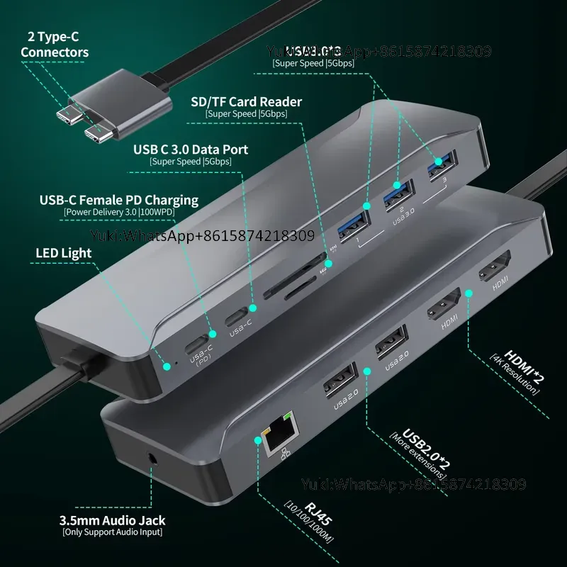Hot Selling Dual Display Scree - Usb C Hub recension och pris